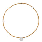 FOPE EKA 18K Gold Flex'it Necklace with White Diamond Pavé Charm - 0.63 carats - Jackson Hole Jewelry Company