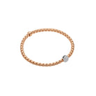 FOPE EKA 18K Gold Flex’it Bracelet with White Diamond Pavé Charm - 0.22 carats - Jackson Hole Jewelry Company