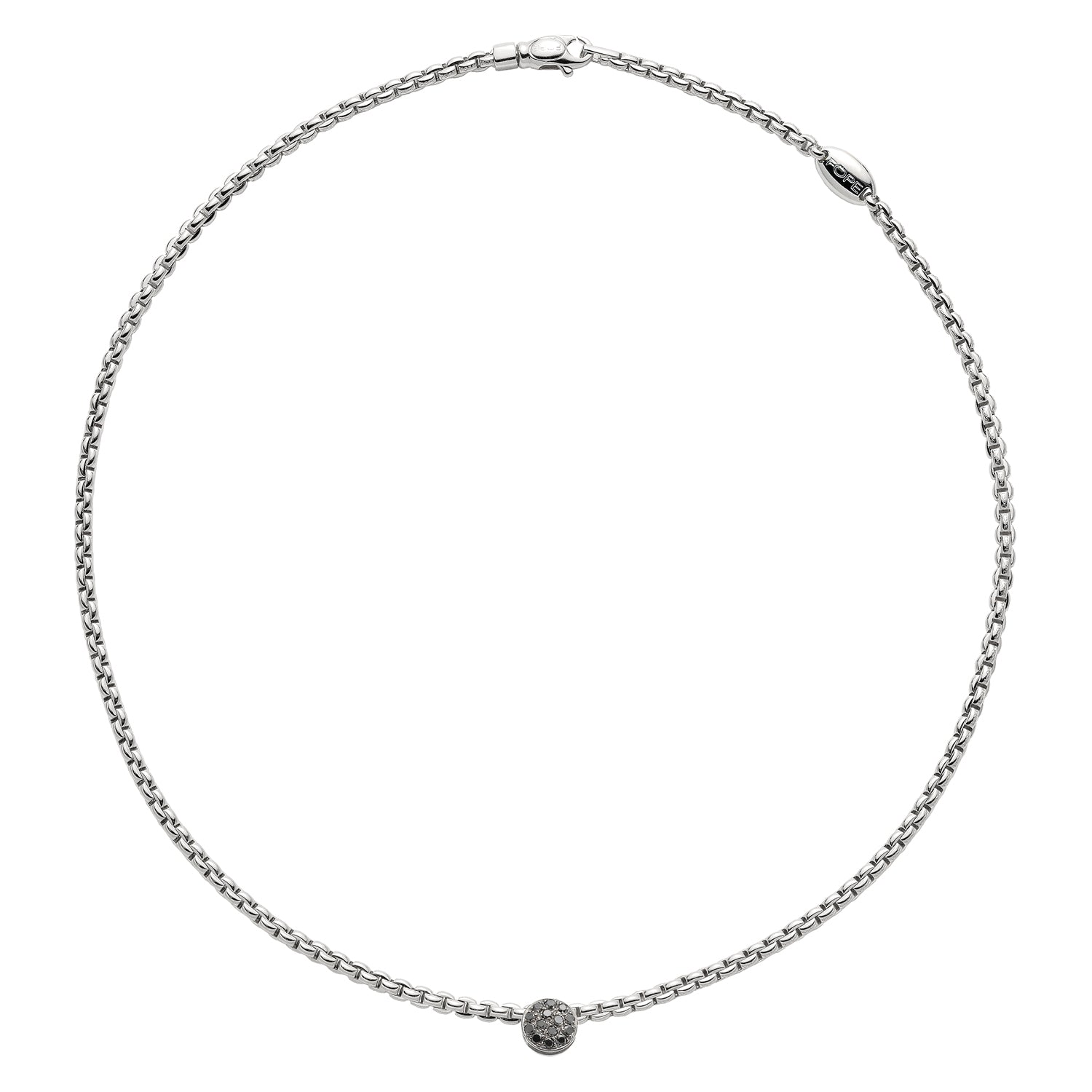 FOPE EKA 18K Gold Necklace with Black Diamond Pavé Charm - 0.25 carats - Jackson Hole Jewelry Company