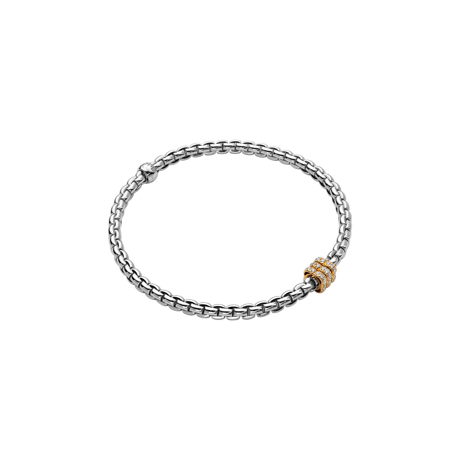 Fope Eka Tiny Flex'it Bracelet with Diamond Pavé - Jackson Hole Jewelry Company