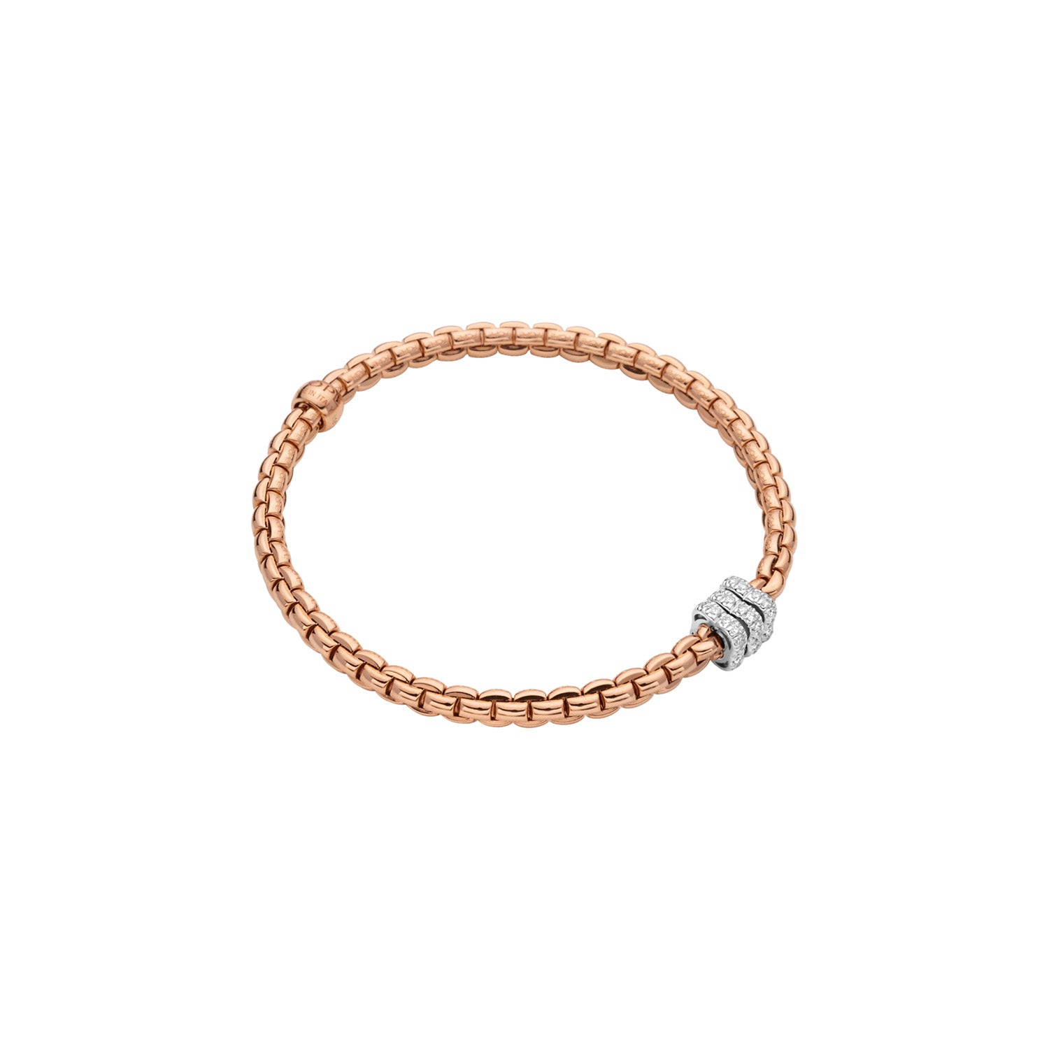 Fope Eka Tiny Flex'it Bracelet with Diamond Pavé - Jackson Hole Jewelry Company