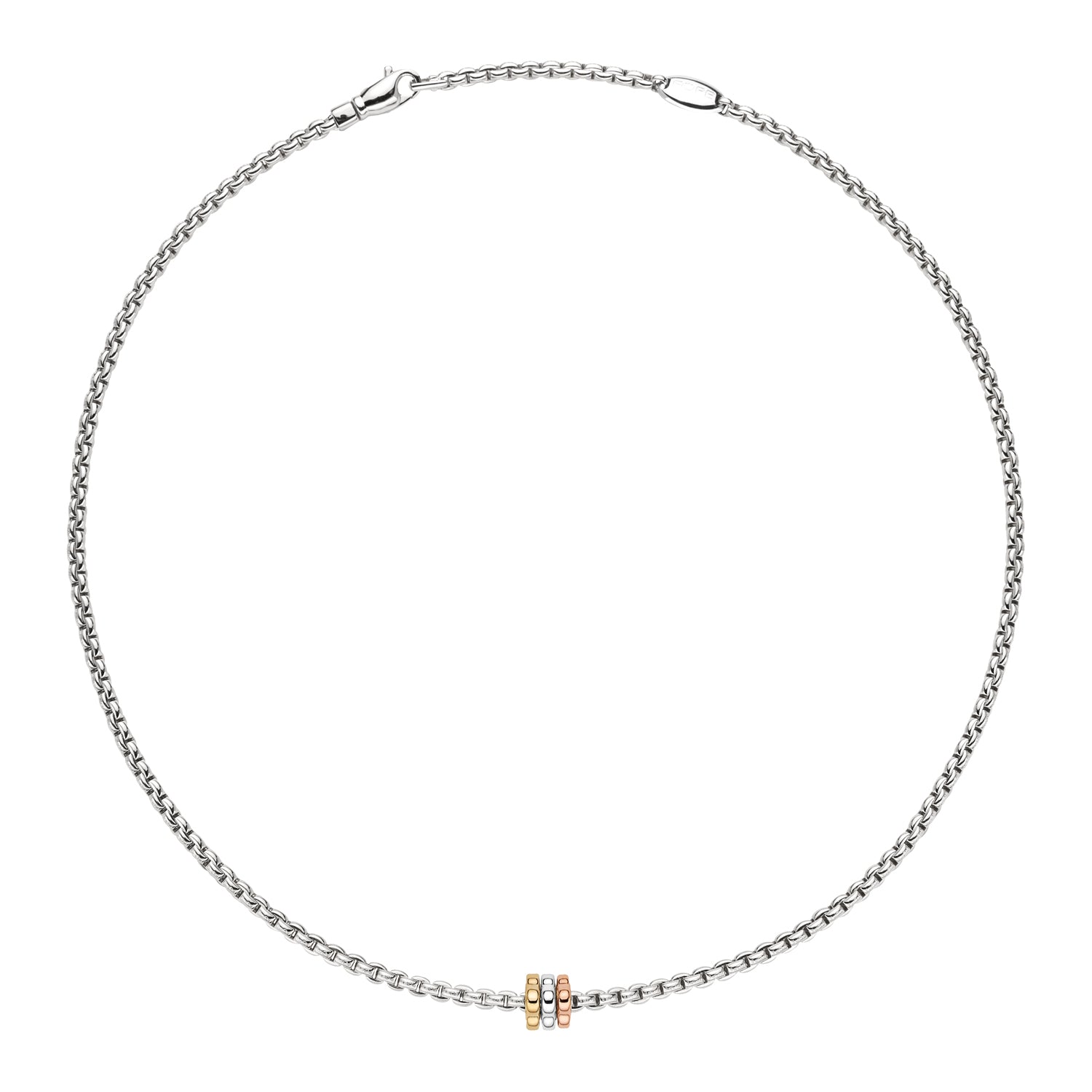 FOPE EKA 18K White Gold Necklace with Tri-Gold Pendant - Jackson Hole Jewelry Company