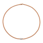 FOPE PRIMA 18K Gold Necklace with White Gold Rondels and White Diamonds - 0.20 carats - Jackson Hole Jewelry Company