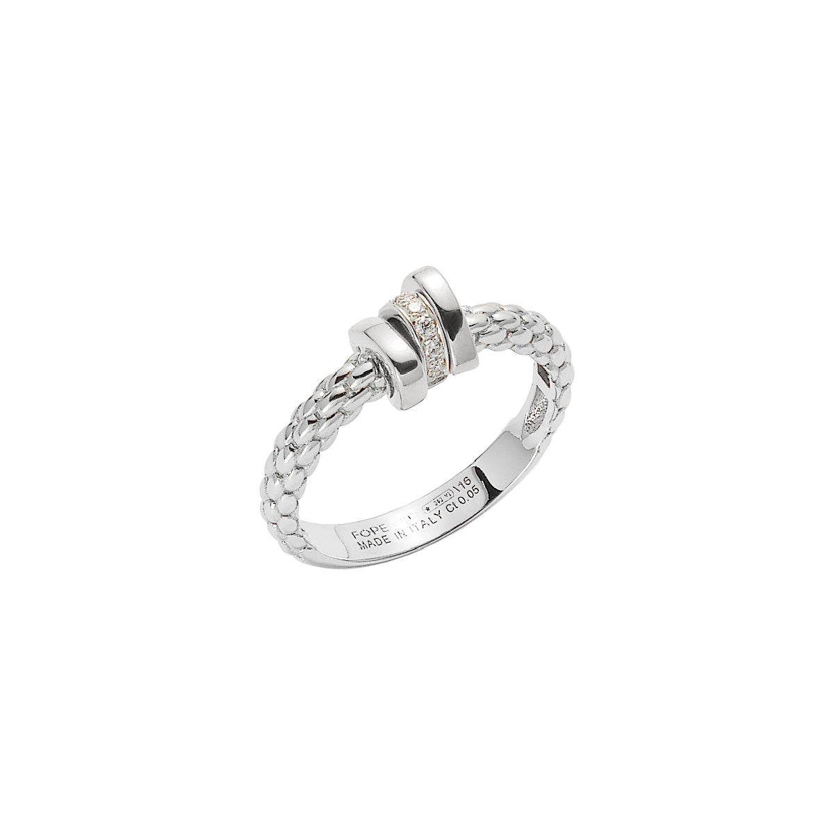 FOPE PRIMA 18K Gold Ring with Gold & White Diamond Set Rondels - 0.05 carats - Jackson Hole Jewelry Company