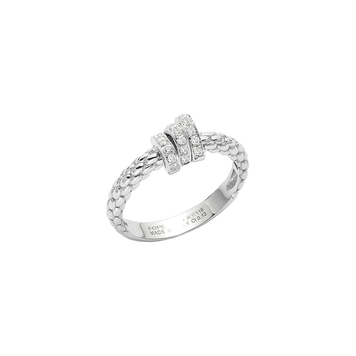 FOPE PRIMA 18K Gold Ring with White Diamond Pavé Set Rondels - 0.13 carats - Jackson Hole Jewelry Company