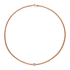 FOPE PRIMA 18K Gold Flex'it Necklace with White Gold Rondels and White Diamonds - 0.12 carats - Jackson Hole Jewelry Company
