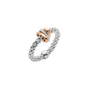 FOPE PRIMA 18K Gold Flex'it Ring with Gold & White Diamond Set Rondels - 0.10 carats