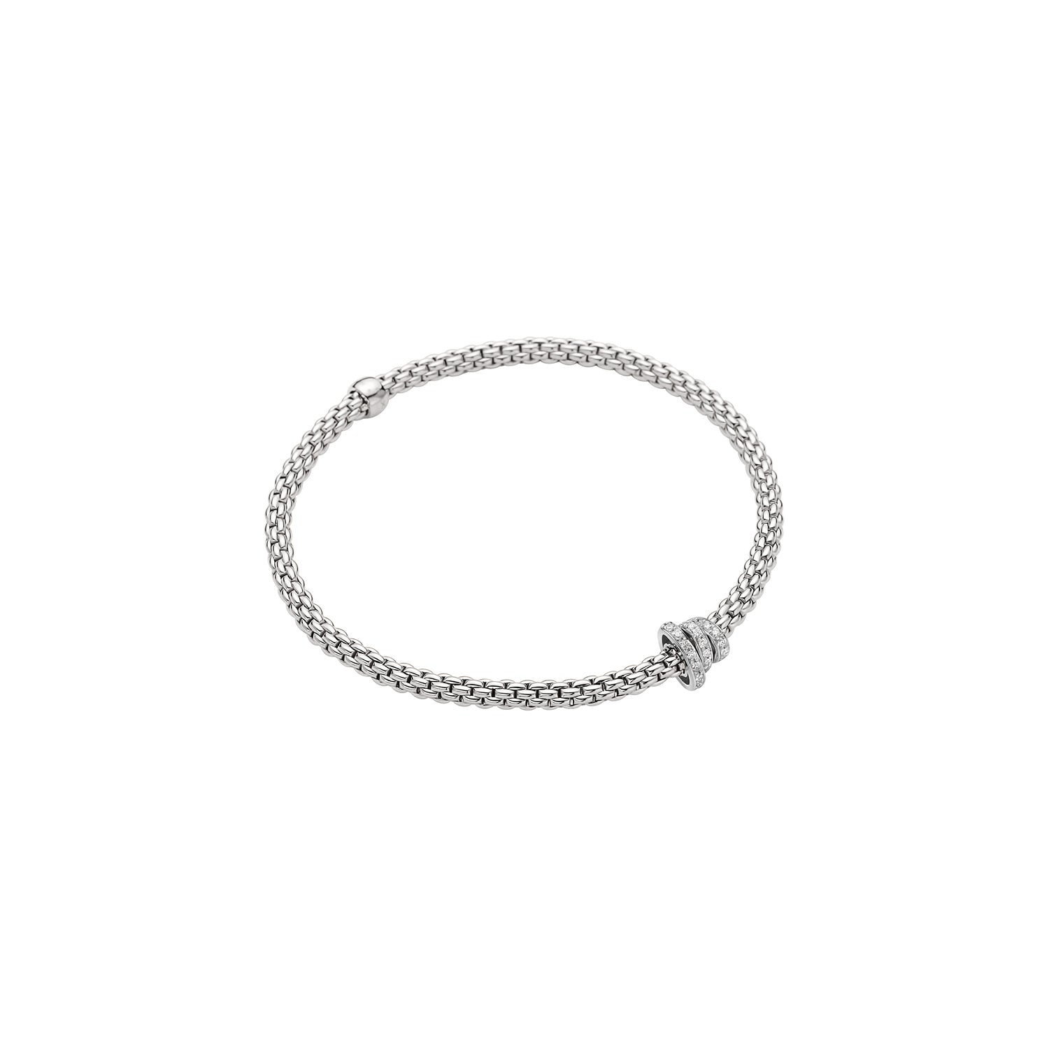 FOPE PRIMA 18K Gold Flex’it Bracelet with White Diamond Rondels - 0.31 carats - Jackson Hole Jewelry Company