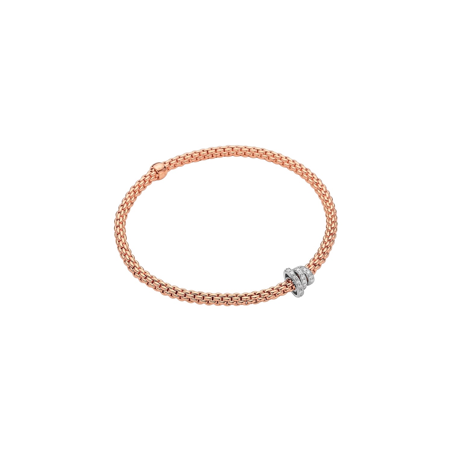 FOPE PRIMA 18K Gold Flex’it Bracelet with White Diamond Rondels - 0.31 carats - Jackson Hole Jewelry Company