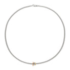 FOPE PRIMA 18K White Gold Necklace With Tri-Gold Rondels and White Diamonds - 0.10 carats - Jackson Hole Jewelry Company