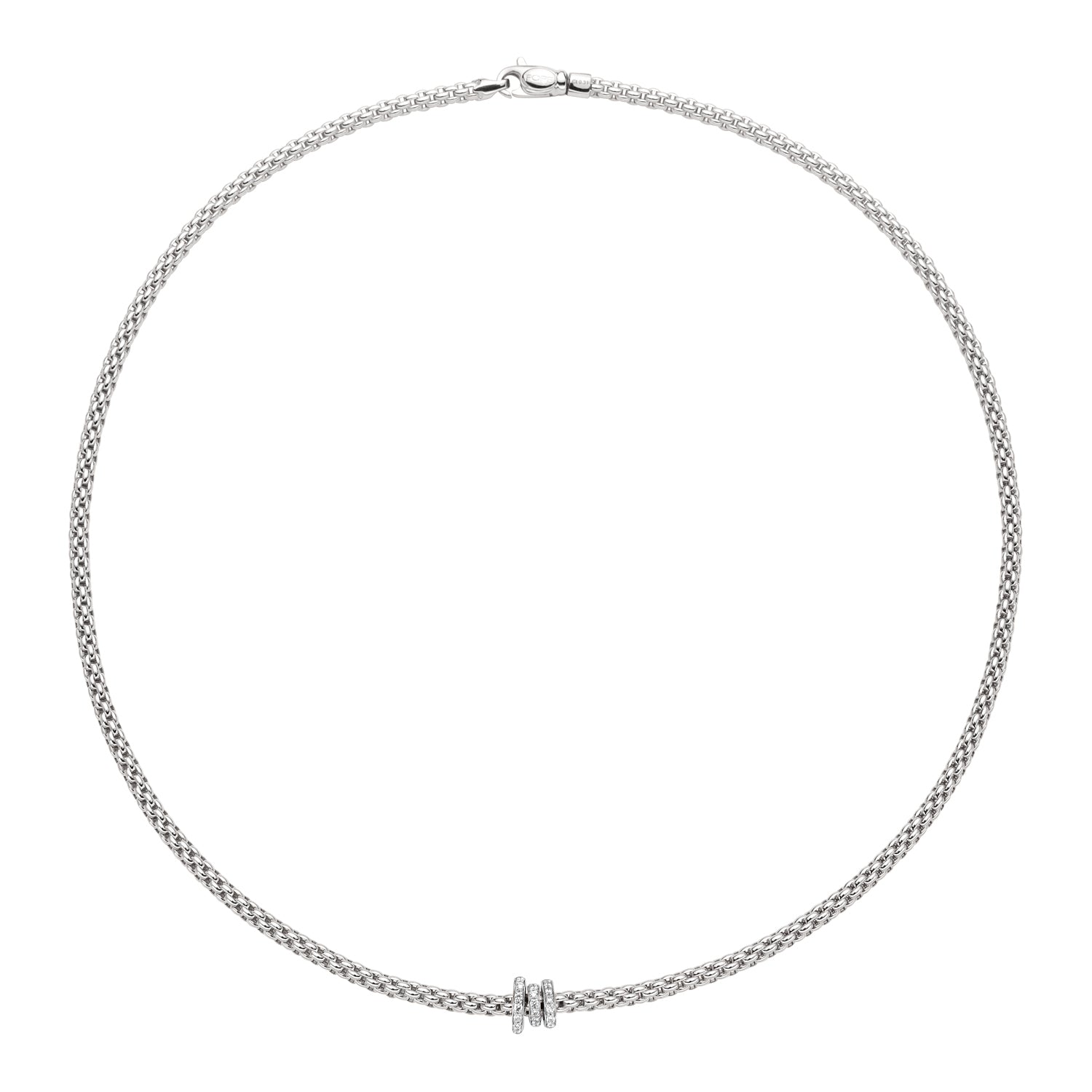 FOPE PRIMA 18K Gold Necklace with White Diamond Rondels - 0.31 carats - Jackson Hole Jewelry Company