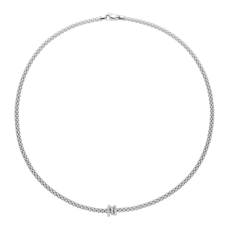 FOPE PRIMA 18K Gold Necklace with White Diamond Rondels - 0.31 carats