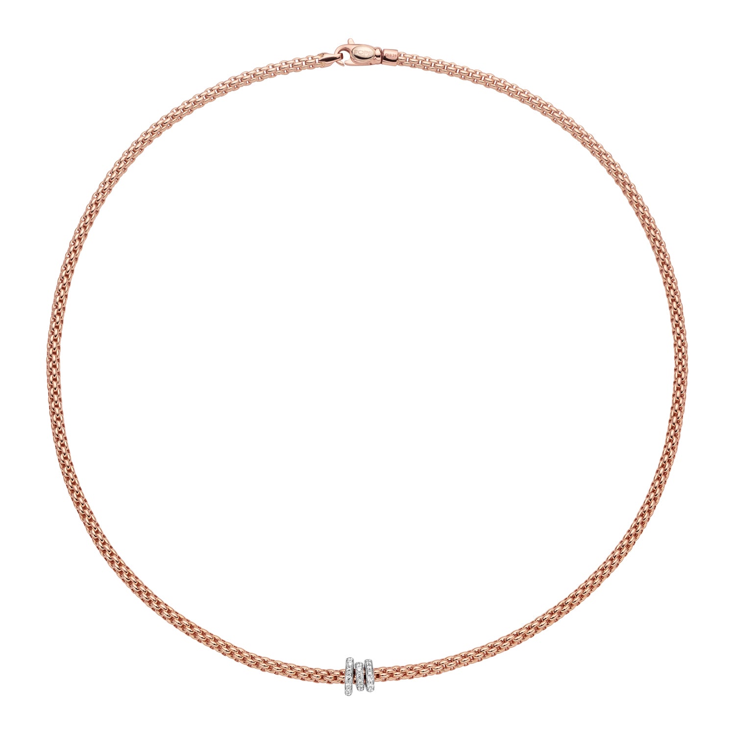 FOPE PRIMA 18K Gold Necklace with White Diamond Rondels - 0.31 carats - Jackson Hole Jewelry Company