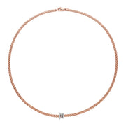 FOPE PRIMA 18K Gold Necklace with White Diamond Rondels - 0.31 carats