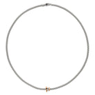 FOPE PRIMA 18K White Gold Necklace with Rose & White Gold Set Rondels - Jackson Hole Jewelry Company