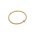 FOPE PRIMA 18K Gold Flex’it Bracelet with White Diamond Rondel - 0.18 carats - Jackson Hole Jewelry Company