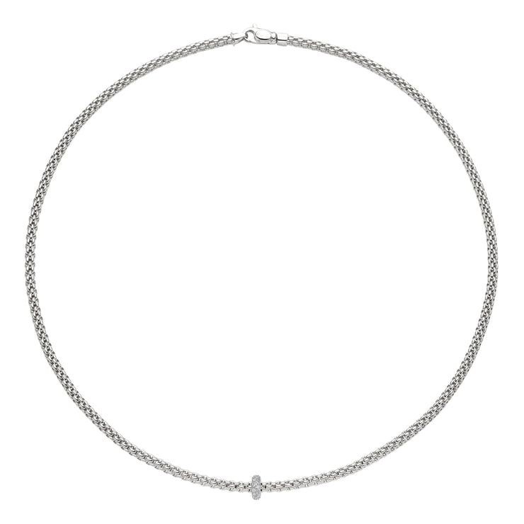FOPE PRIMA 18K Gold Necklace with White Diamond Rondel - 0.18 carats