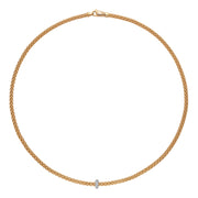 FOPE PRIMA 18K Gold Necklace with White Diamond Rondel - 0.18 carats
