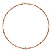FOPE PRIMA 18K Gold Necklace with White Diamond Rondel - 0.18 carats