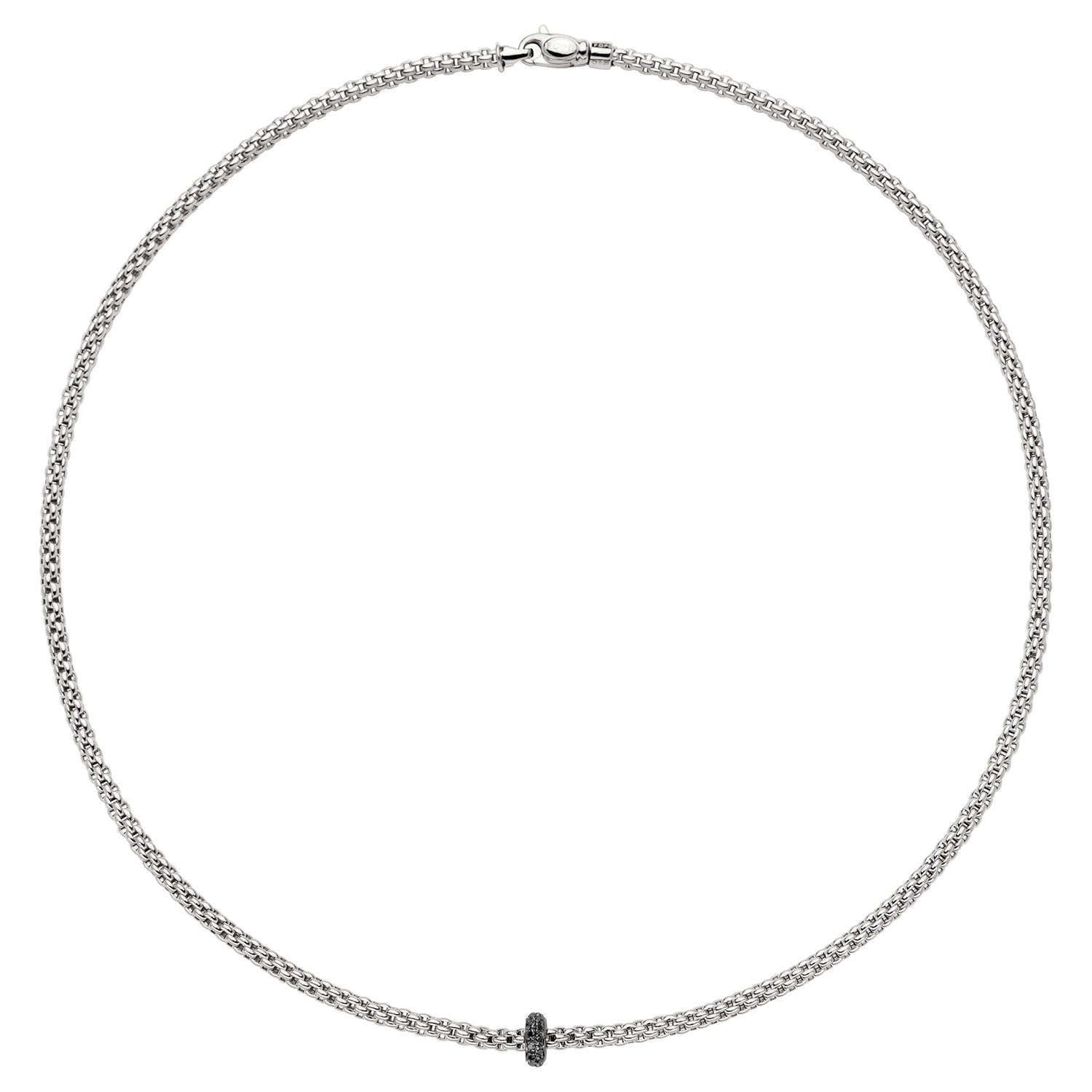 FOPE PRIMA 18K Gold Necklace with Black Diamond Rondel - 0.20 carats - Jackson Hole Jewelry Company