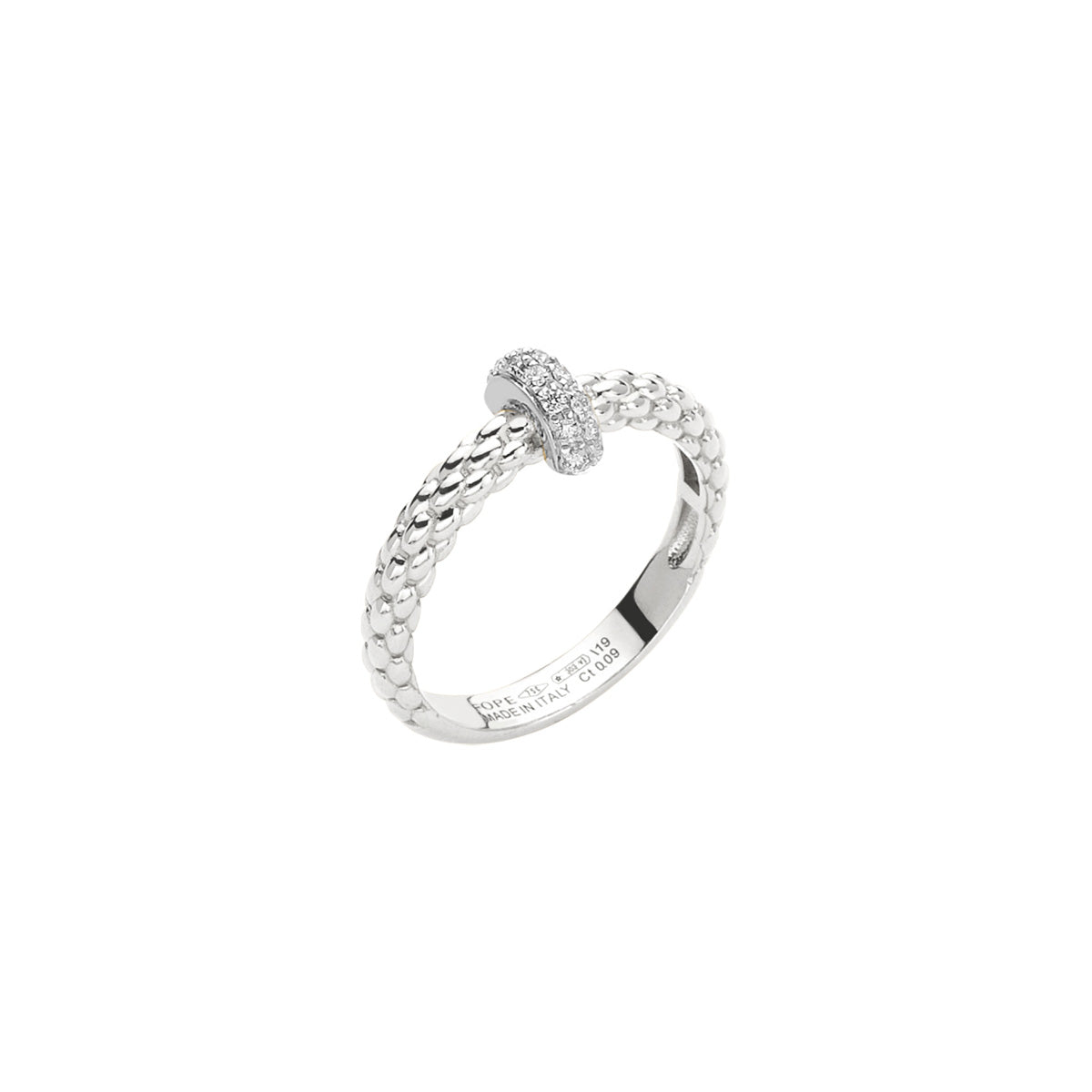 FOPE PRIMA 18K Gold Ring with White Diamond Charm - 0.09 carats - Jackson Hole Jewelry Company