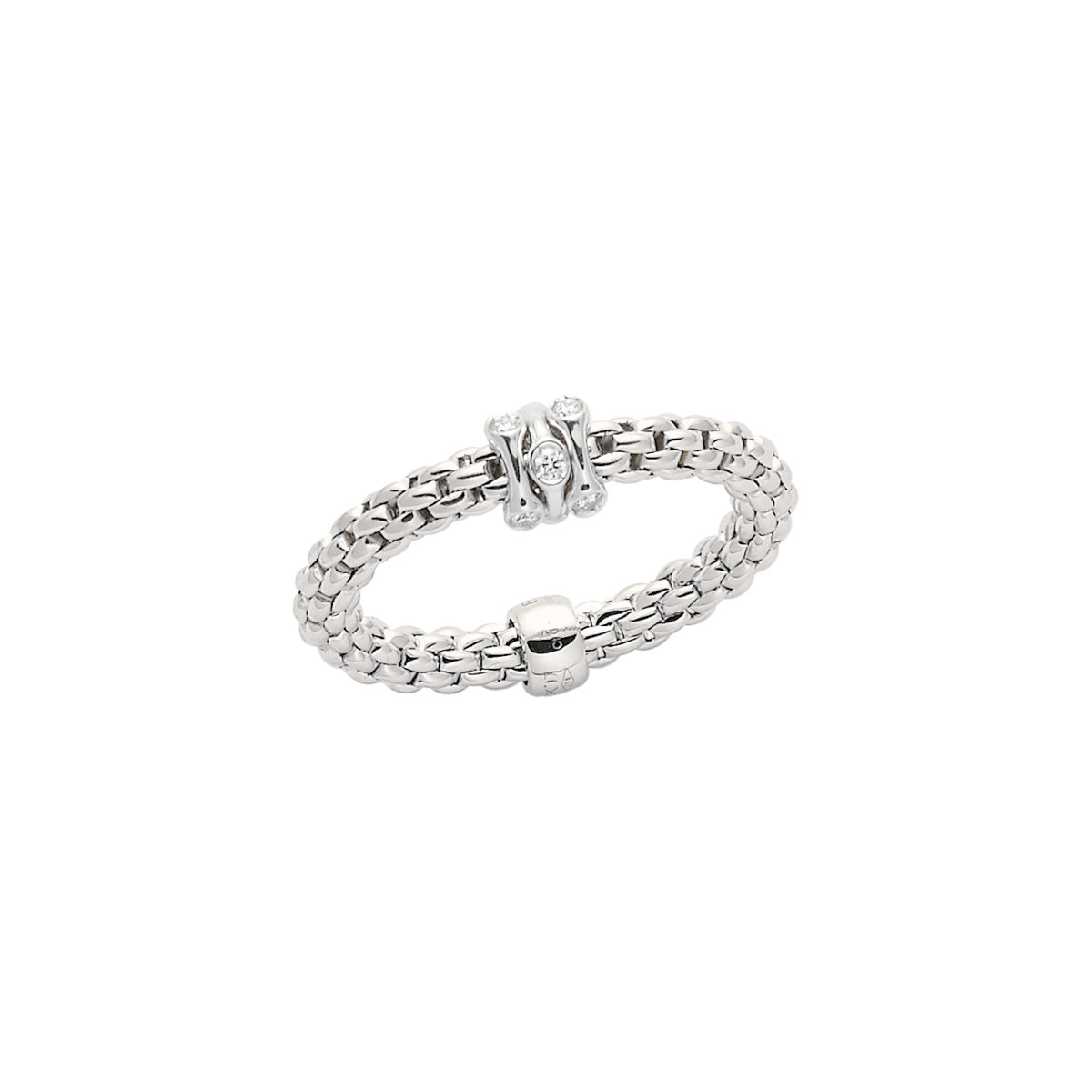 FOPE PRIMA 18K Gold Flex'it Ring with White Diamonds 0.12 carats - Jackson Hole Jewelry Company