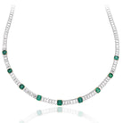 Picchiotti - Octagonal-Cut Emerald and White Diamond Necklace in Platinum and 18K Yellow Gold - Jackson Hole Jewelry Company