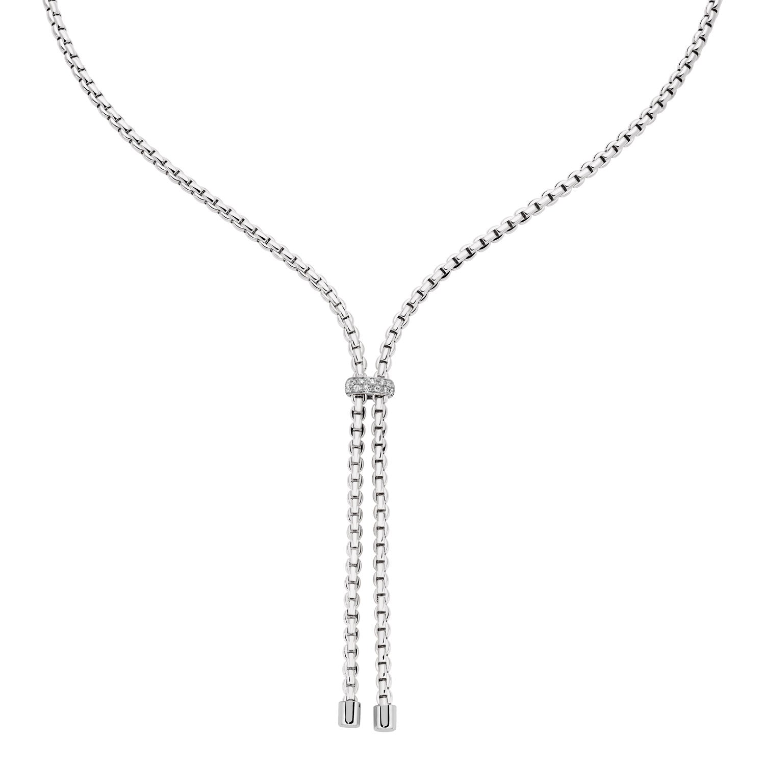 FOPE EKA 18K Gold Lariat Necklace with White Diamonds - 0.10 carats - Jackson Hole Jewelry Company