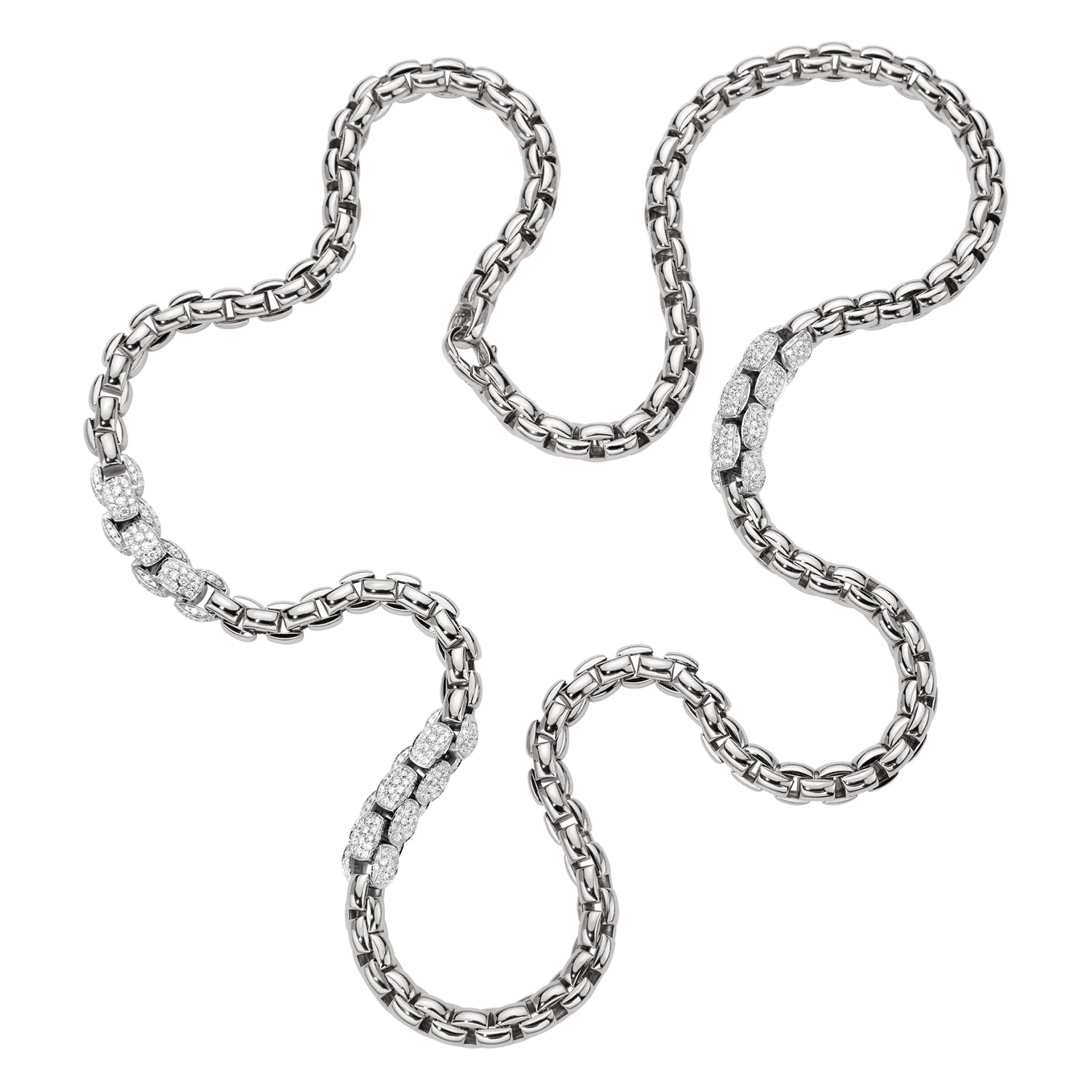 FOPE EKA 18K Gold Flex'it Necklace with White Diamond Pavé - 3.92 carats - Jackson Hole Jewelry Company