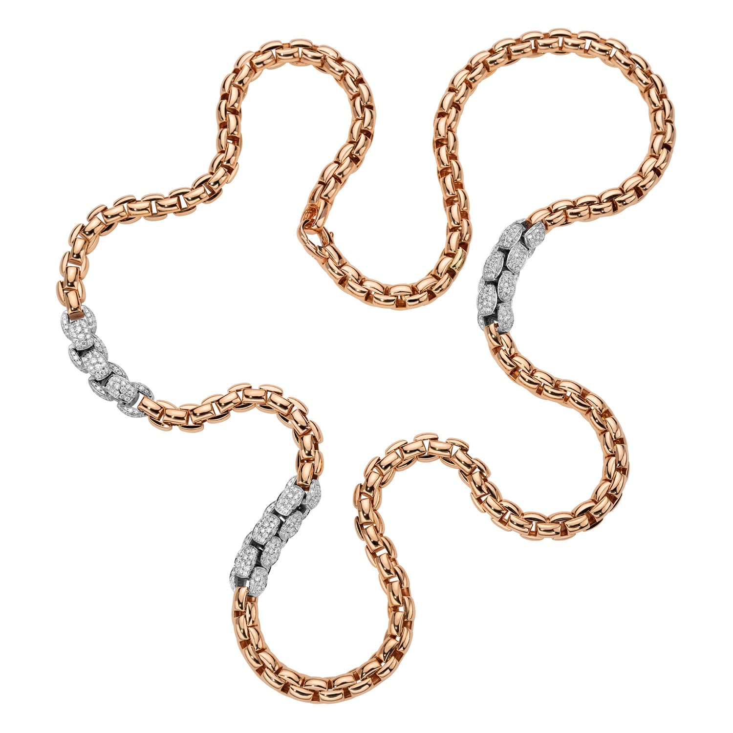 FOPE EKA 18K Gold Flex'it Necklace with White Diamond Pavé - 3.92 carats - Jackson Hole Jewelry Company