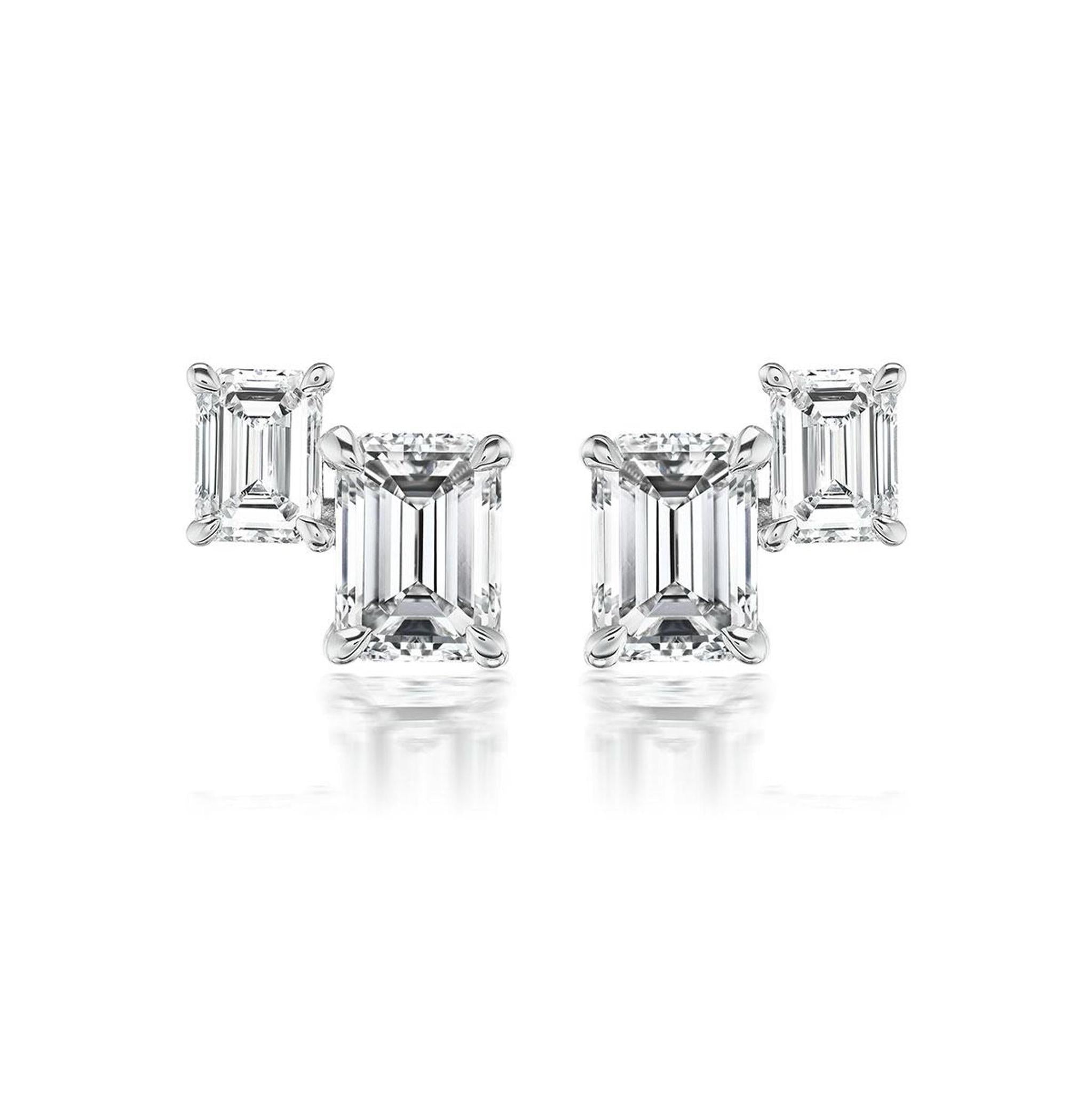 2.01ctw (4, 0.70ct av) Emerald F-G VS, 18k WG, (GIA) - Jackson Hole Jewelry Company