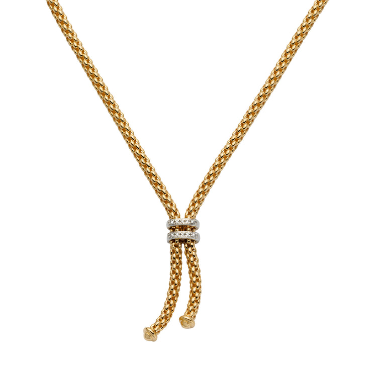 FOPE SOLO 18K Gold Necklace with White Diamond Rondels - 0.09 carats