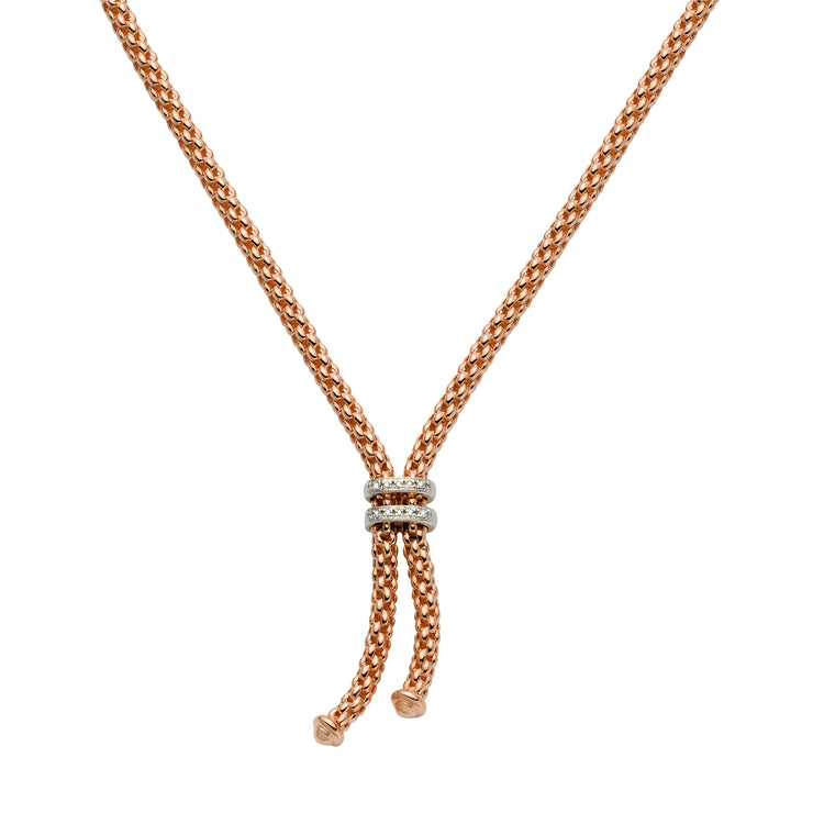 FOPE SOLO 18K Gold Necklace with White Diamond Rondels - 0.09 carats