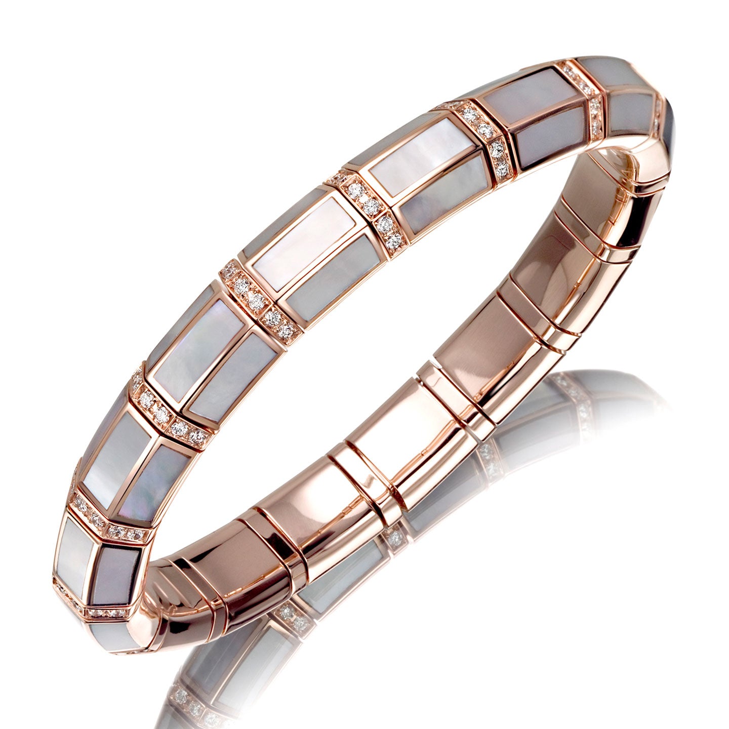 Picchiotti Xpandable™ 18K Gold White Mother of Pearl Bracelet