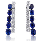 Picchiotti - Oval Blue Sapphire and Round Diamond Earrings in 18K White - Jackson Hole Jewelry Company