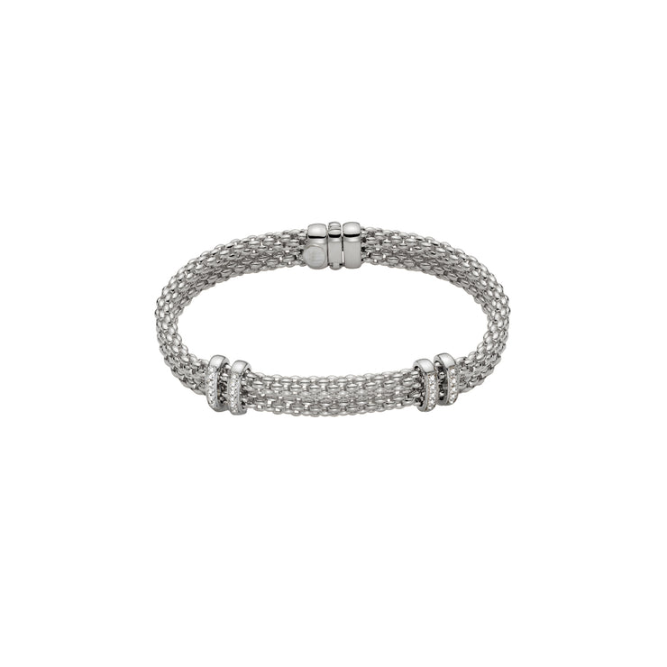FOPE SOLO 18K Gold Bracelet with Two White Diamond Charms - 0.18 carats