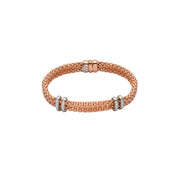 FOPE SOLO 18K Gold Bracelet with Two White Diamond Charms - 0.18 carats