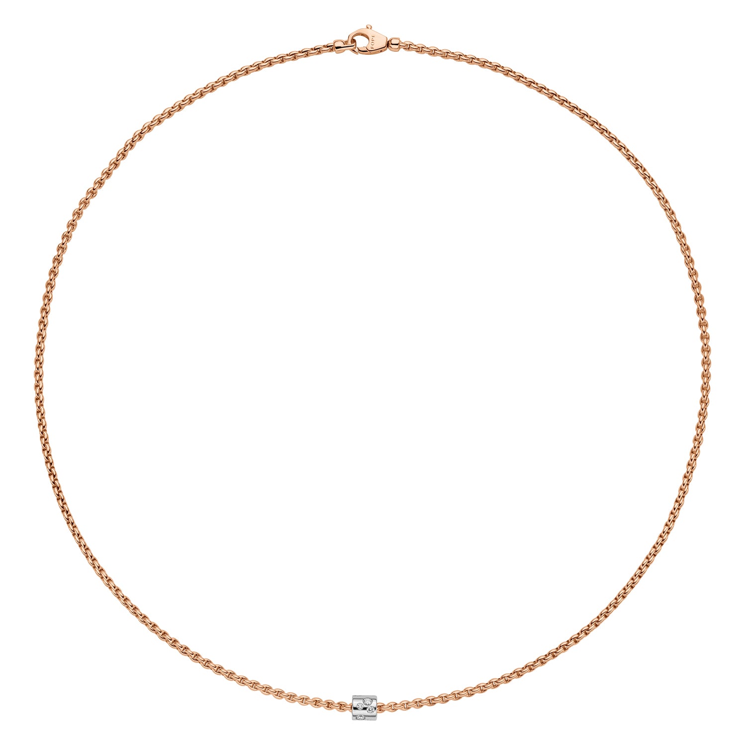 FOPE ARIA 18K Gold Necklace with Ornamental Clasp and White Diamonds - 0.17 carats - Jackson Hole Jewelry Company