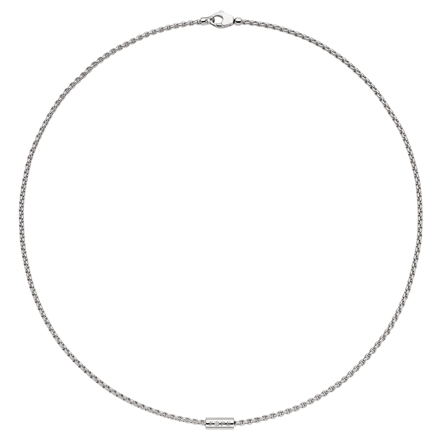 FOPE ARIA 18K Gold Necklace with Ornamental Clasp and a White Diamond - 0.02 carats - Jackson Hole Jewelry Company