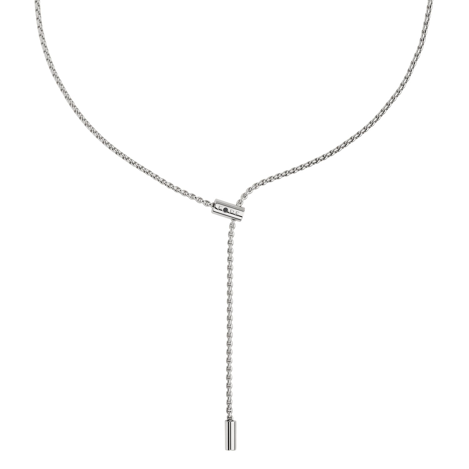 FOPE ARIA 18K Gold Adjustable Necklace with Ornamental Clasp and a Black Diamond - Jackson Hole Jewelry Company