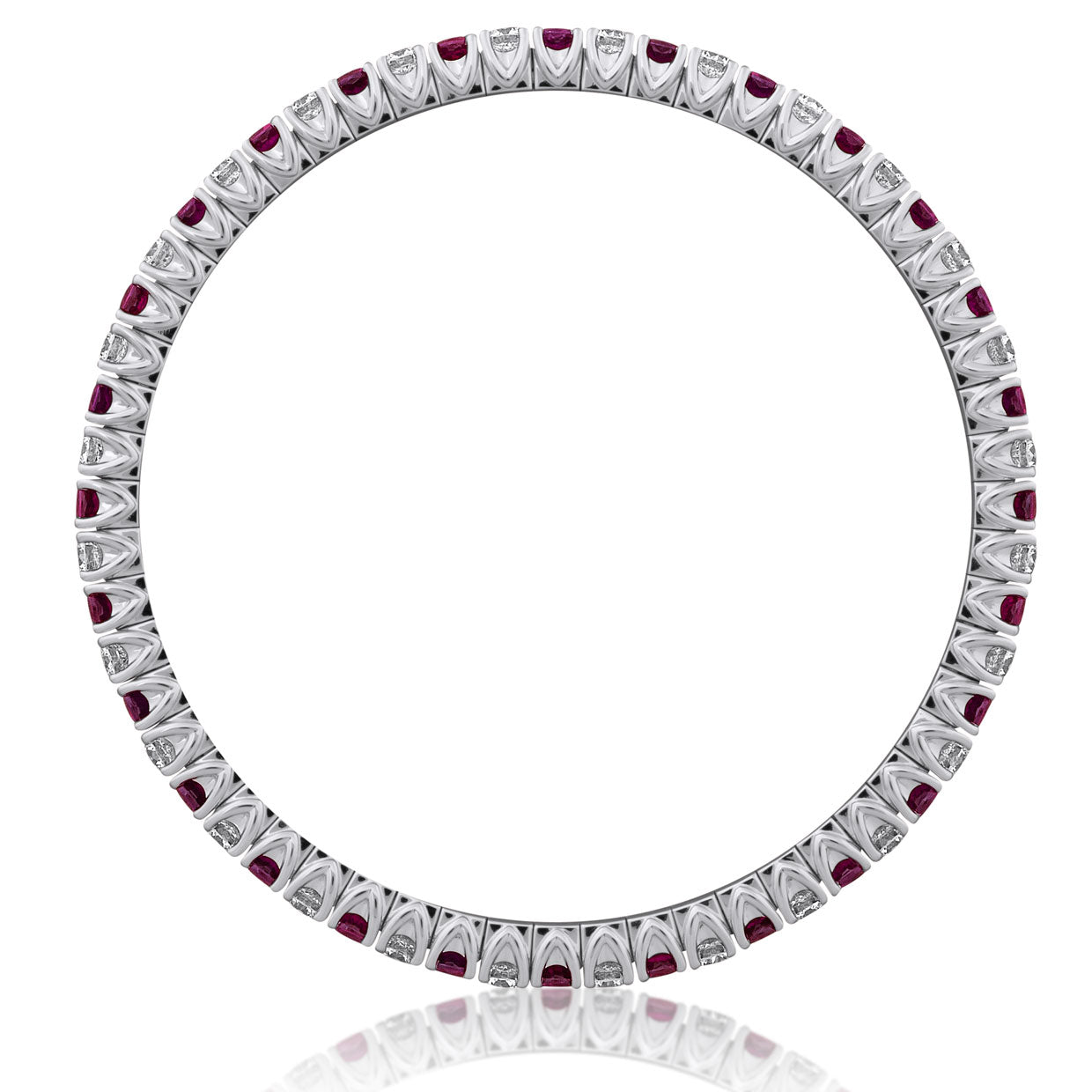 Picchiotti - Xpandable™ Ruby and White Diamond Bracelet in 18K White Gold - Jackson Hole Jewelry Company