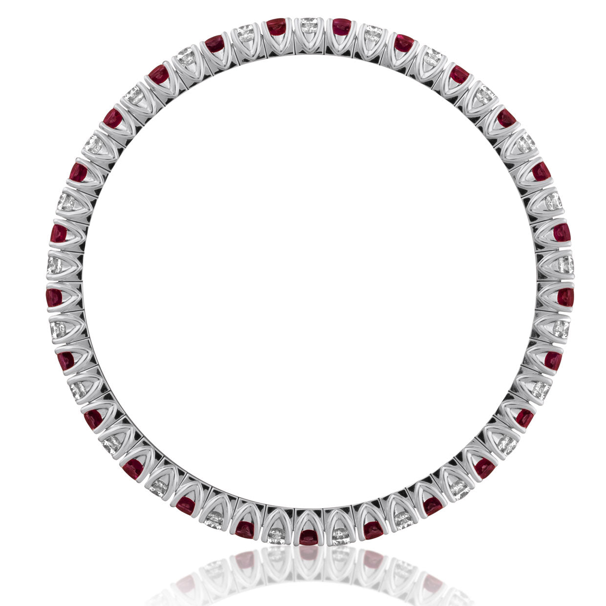 Picchiotti - Xpandable™ Ruby & White Diamond Bracelet in 18K White Gold - Jackson Hole Jewelry Company