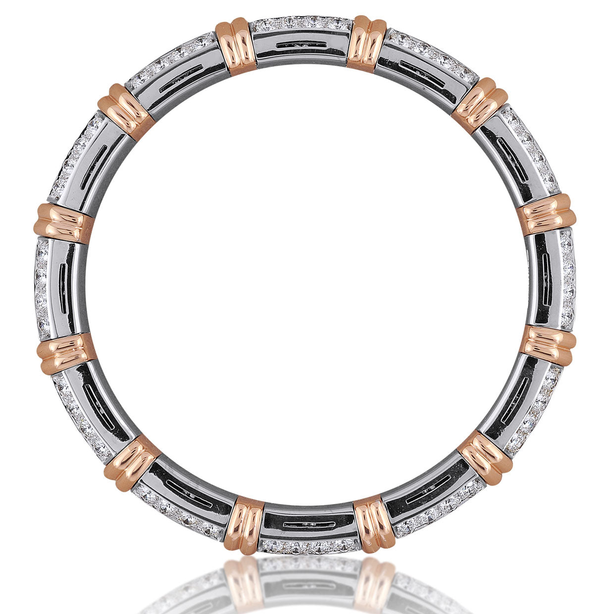 Picchiotti - Xpandable™ Hex Shape Diamond Bracelet in 18K White Gold with Yellow Gold Accents - Jackson Hole Jewelry Company