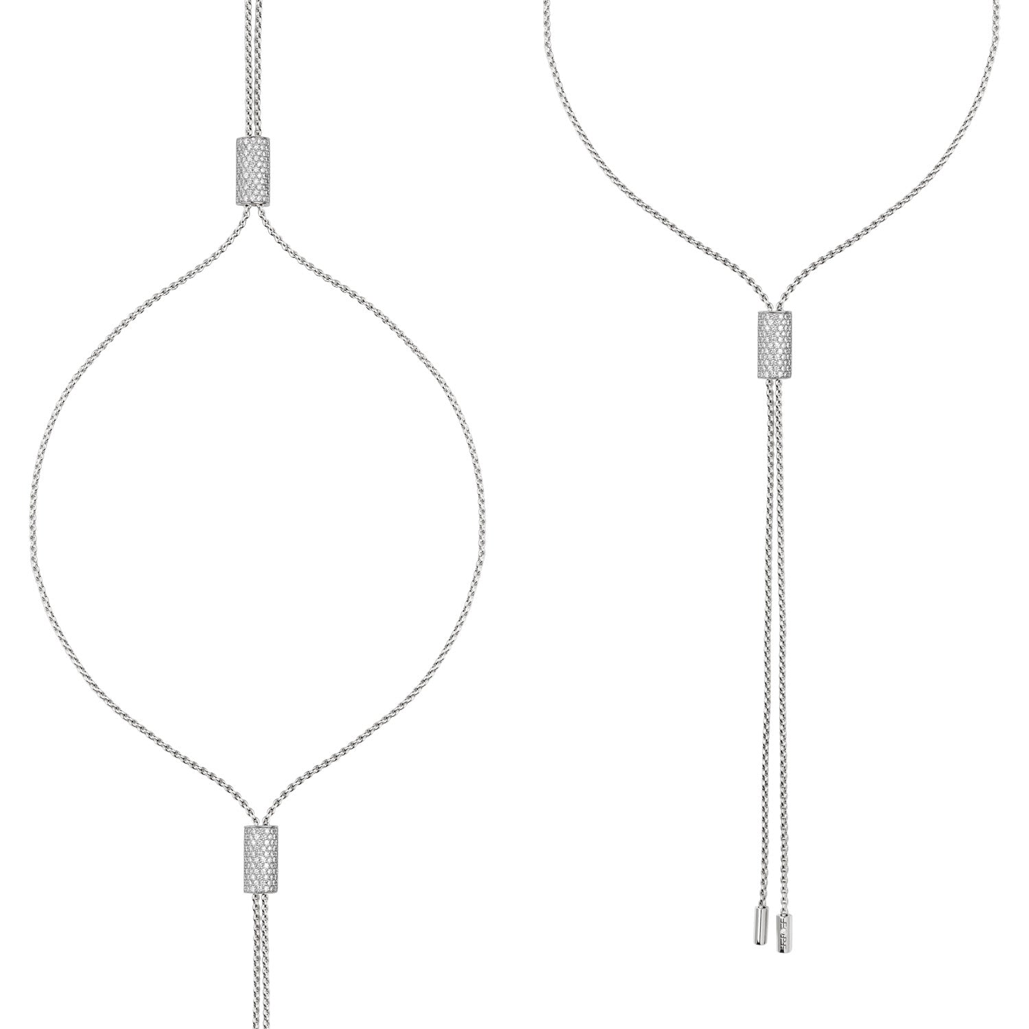 FOPE ARIA 18K Gold Lariat Necklace with White Diamonds - 2.11 carats - Jackson Hole Jewelry Company