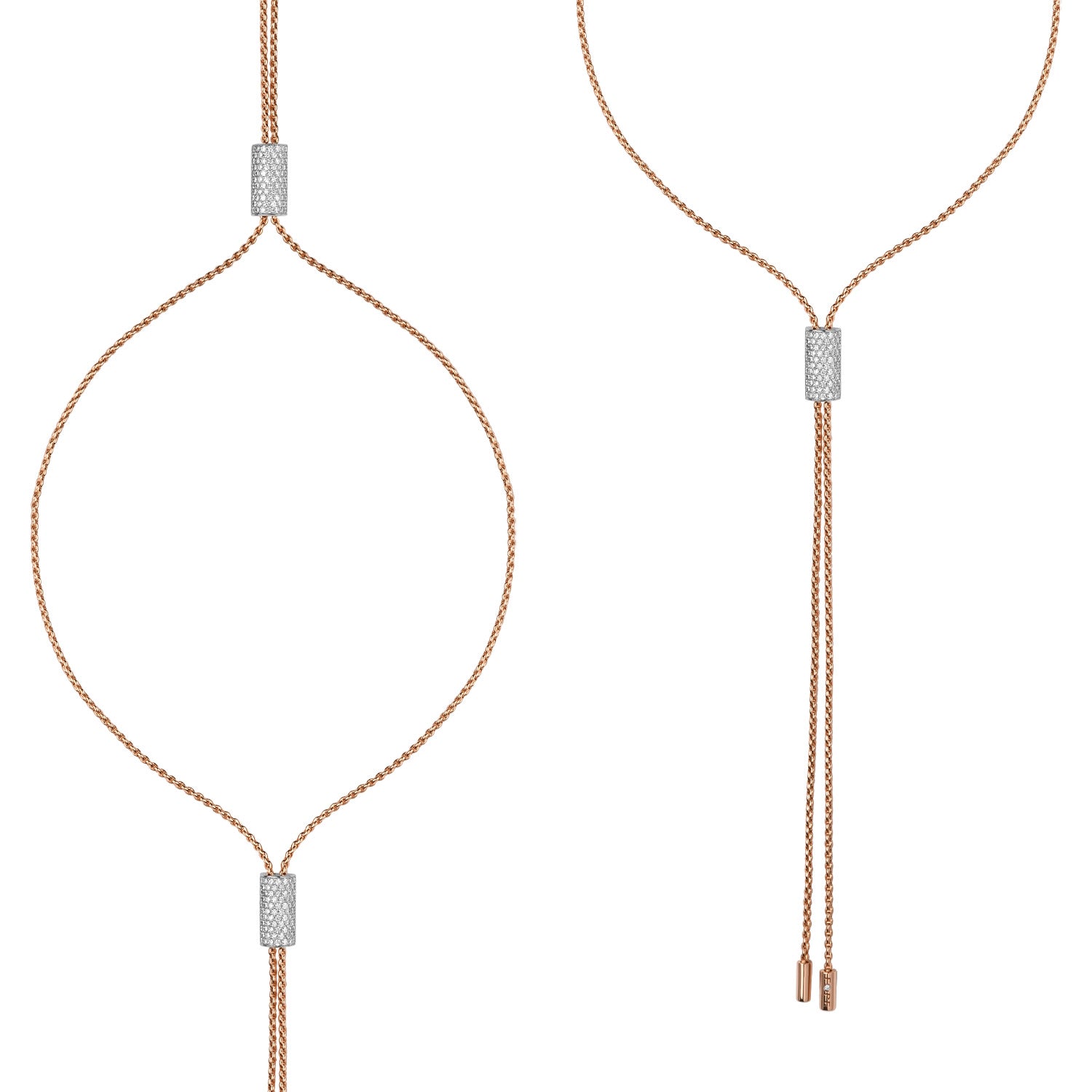 FOPE ARIA 18K Gold Lariat Necklace with White Diamonds - 2.11 carats - Jackson Hole Jewelry Company
