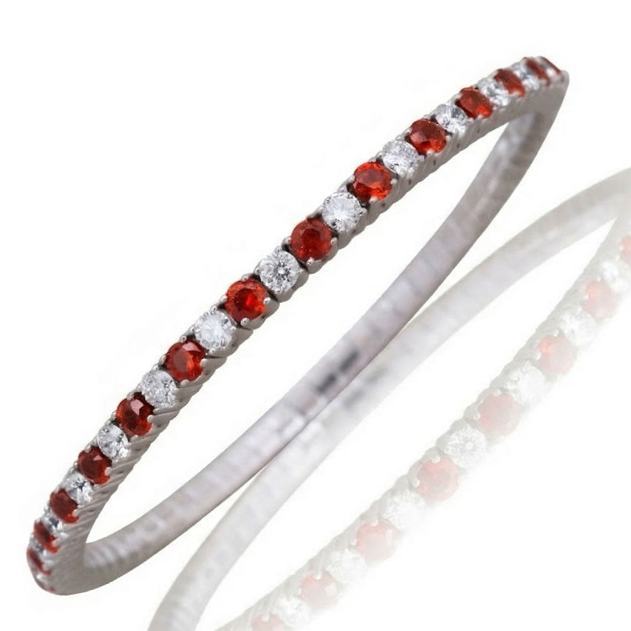 Picchiotti - Xpandable™ Ruby & Diamond Bracelet in 18K White Gold - Jackson Hole Jewelry Company