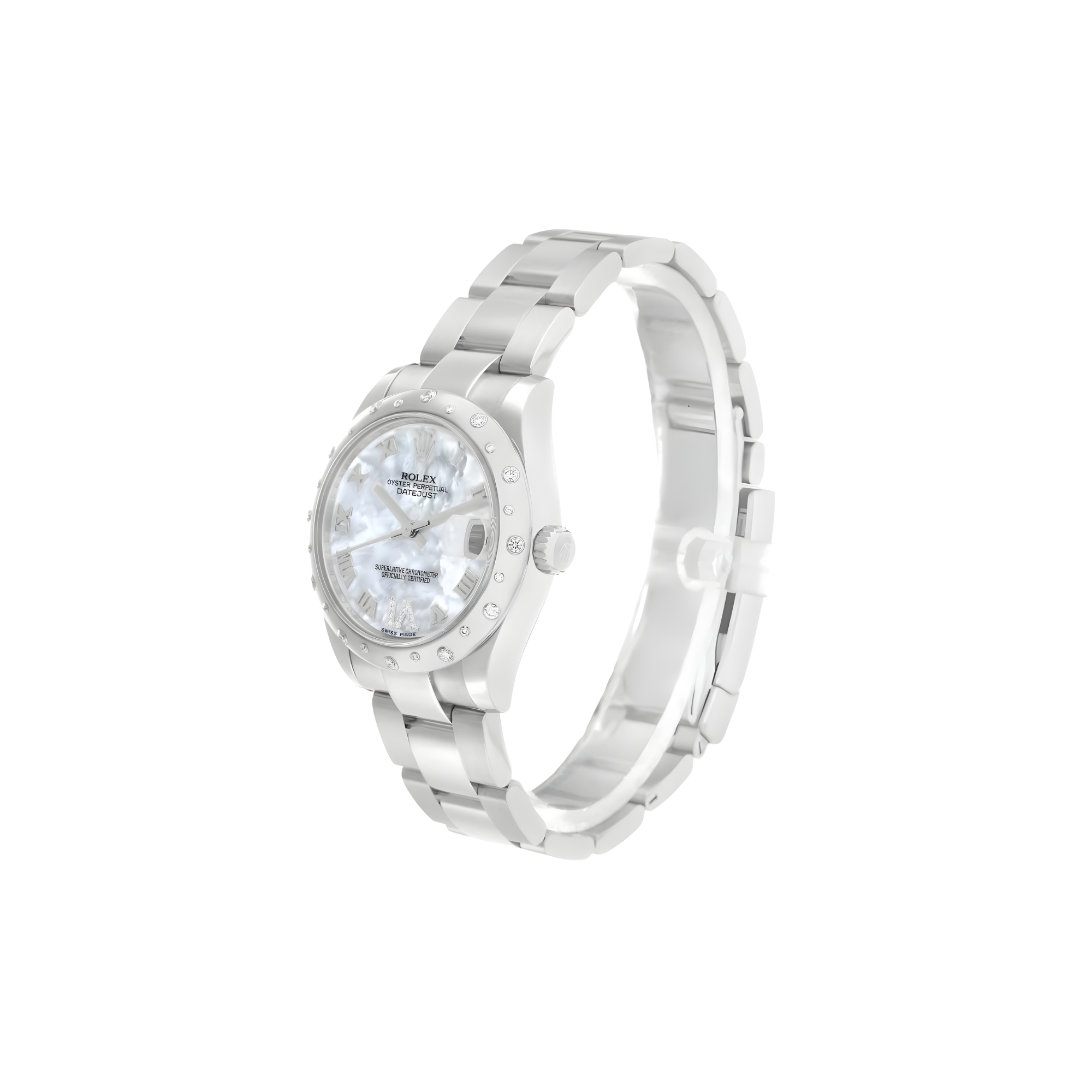 Rolex Datejust 31mm Mother of Pearl Diamond Dial Fluted in Steel and White Gold on Jubilee - Jackson Hole Jewelry Company