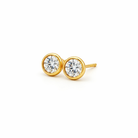 Gold Bezel Set Diamond Stud Earrings in 18K Gold - Jackson Hole Jewelry Company