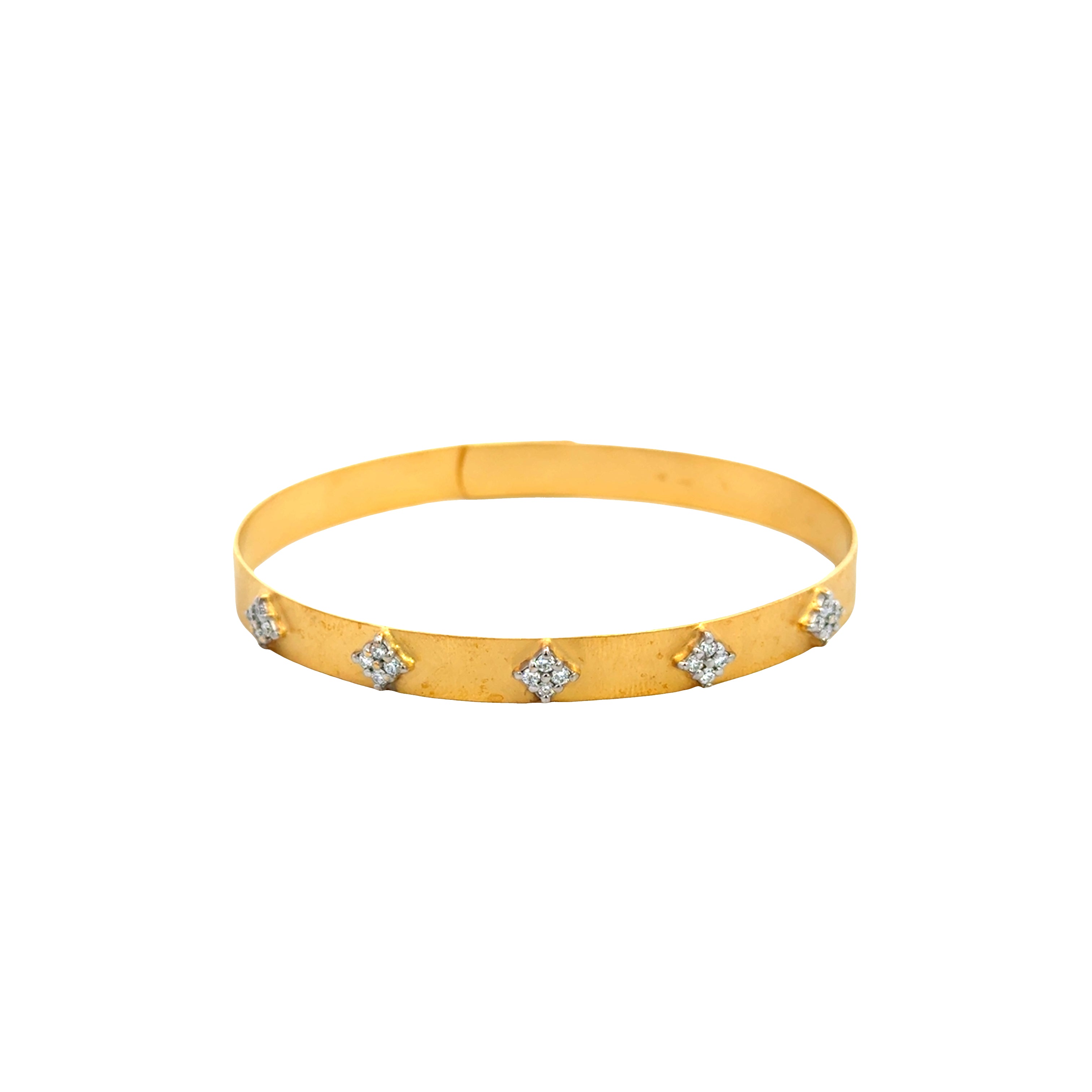 Marika – 14K Yellow Gold Diamond Bangle Bracelet - Jackson Hole Jewelry Company