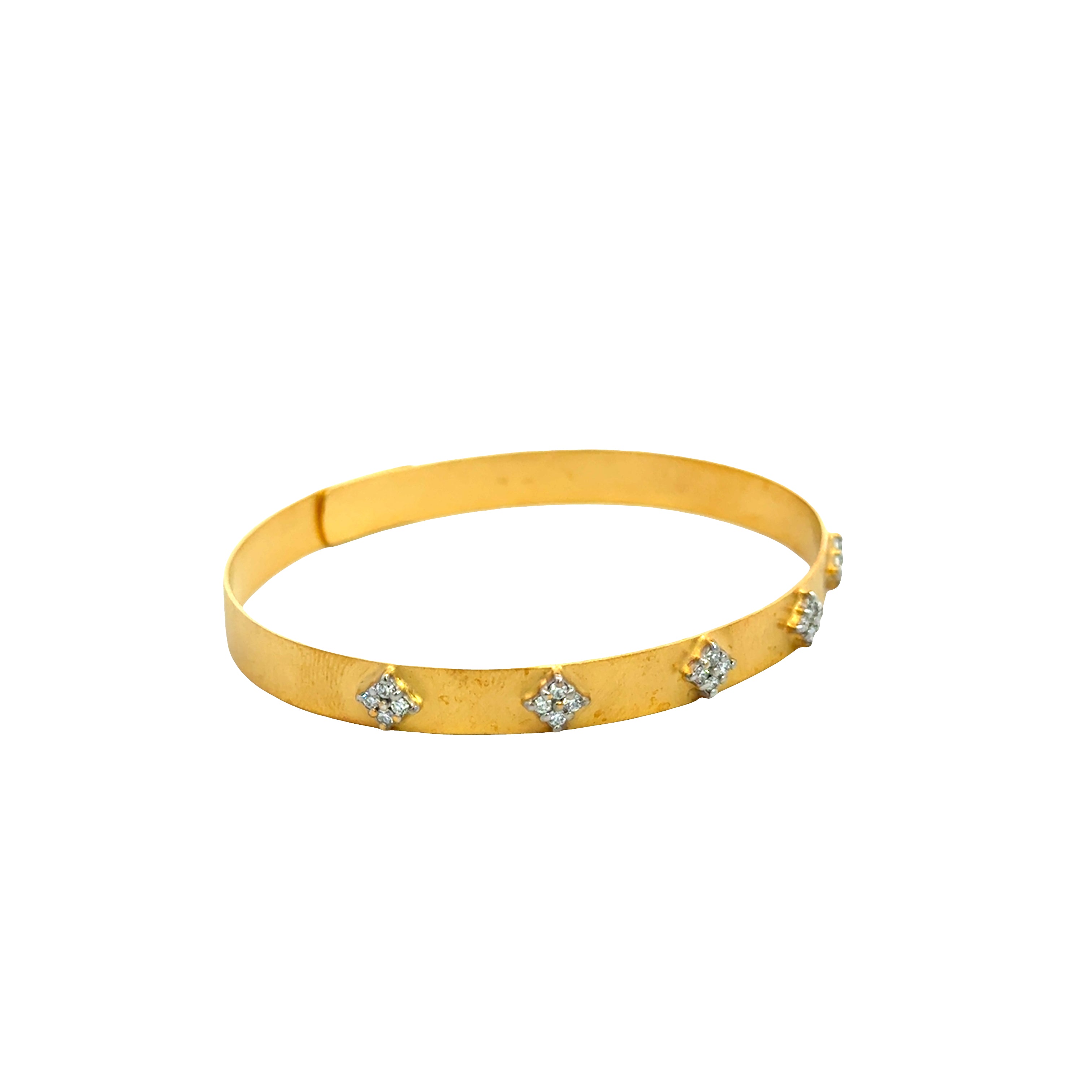 Marika – 14K Yellow Gold Diamond Bangle Bracelet - Jackson Hole Jewelry Company